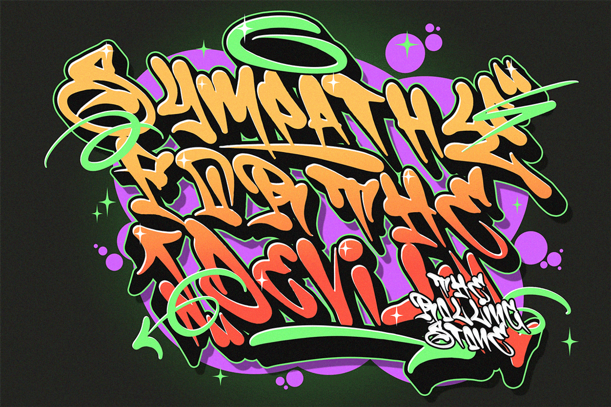 Space Oddity | Music Graffiti Font, a Blackletter Font by Ardana Creative (Photo 5 of 13)