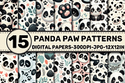 Panda Paw Patterns Digital Papers, a Pattern Graphic by Dizzy Art Studio (Thumbnail 1 of 3)