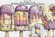 Whimsical Summer Ice Cream Clipart, a Seasonal Illustration by Rose Art (Thumbnail 1 of 6)