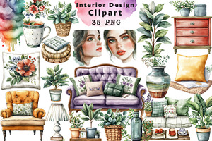 Interior Design Clipart PNG, an Illustration by Libby Wishes