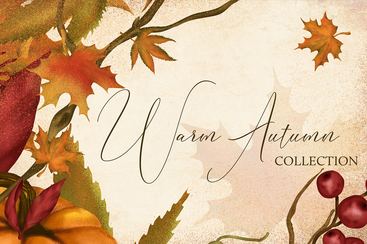 Warm Autumn Clipart Collection, an Illustration by savanamm design (Photo 1 of 5)