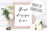 Wooden 8x10 Frame Mockup Scene, a Print Template by Pixomize (Thumbnail 1 of 2)