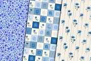 Blue Floral Pattern Set, a Pattern Graphic by Libby Wishes (Thumbnail 3 of 5)
