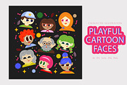 Playful Cartoon Faces, an Object Graphic by Bewalrus Studio (Thumbnail 3 of 4)