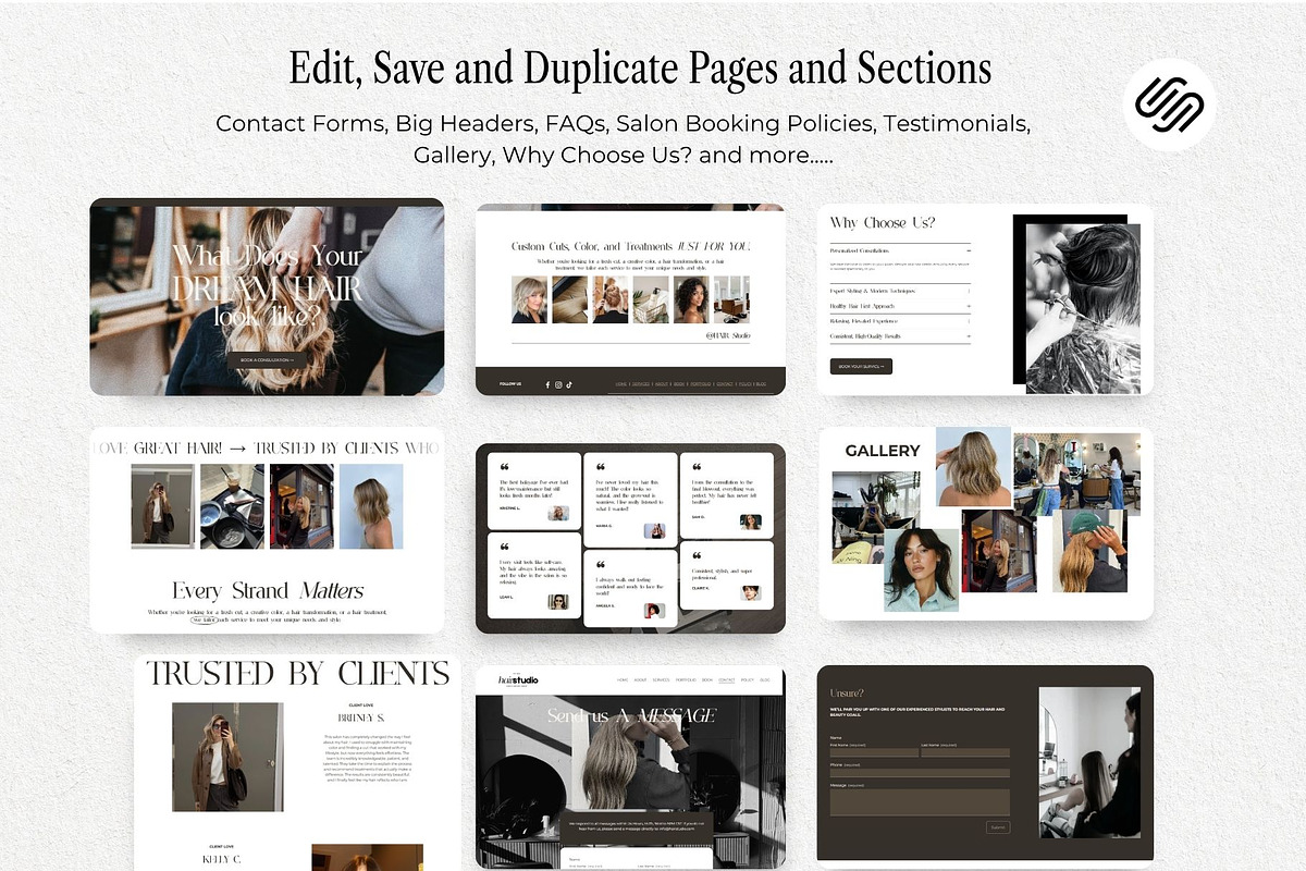 Modern Beauty Salon Booking Site, a Squarespace Template by HAYAG Creatives (Photo 5 of 7)