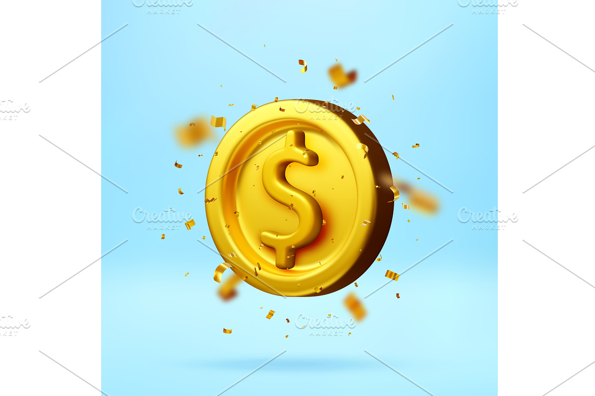 3D Golden coin with dollar sign in, a Finance Illustration by Abscent