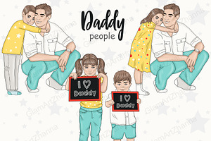 Fathers Day Clipart | Family Clipart, a Person Illustration by GlamArtZhanna