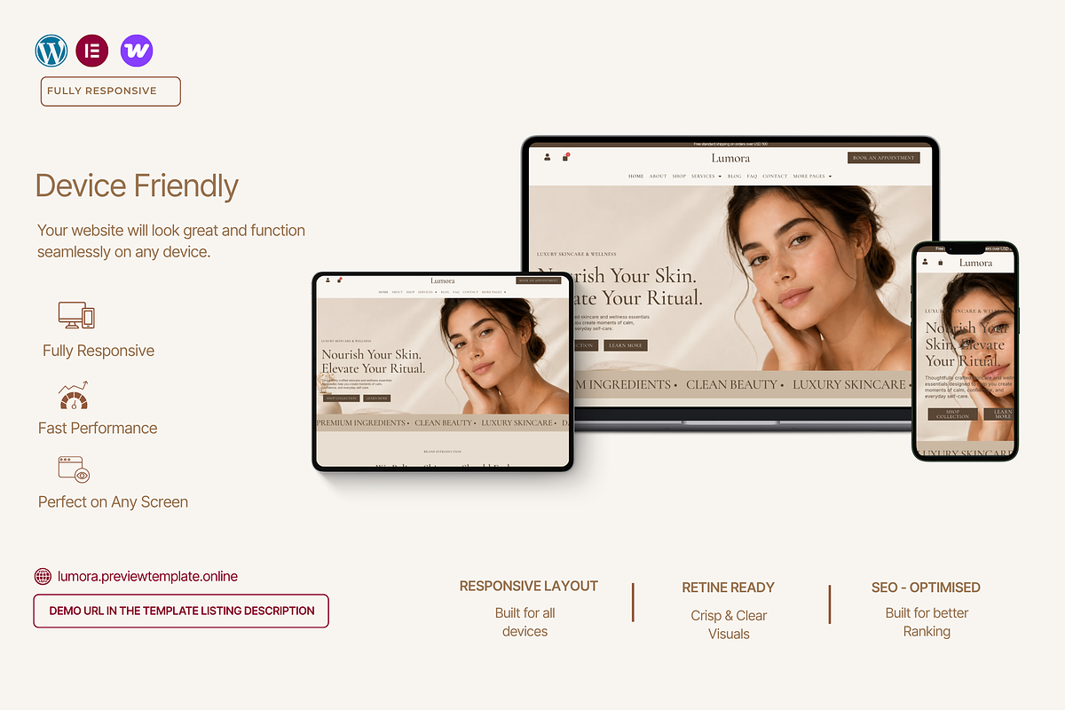Luxury Skincare WordPress Template, a WordPress Template by Web Template Market (Photo 4 of 8)