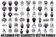 Flower Pot Silhouette Vector Bundle, an Illustration by jahid234 (Thumbnail 1 of 49)