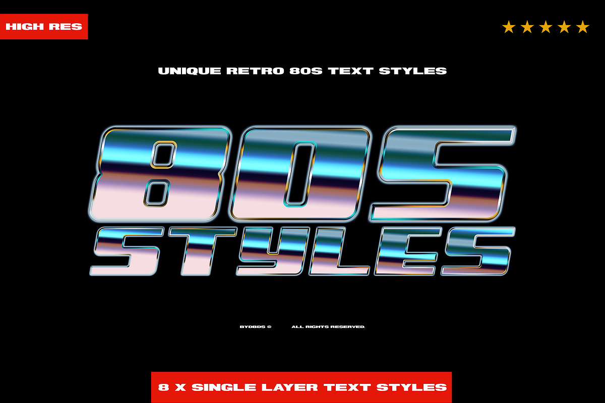 Retro 80s Text Styles byDBDS, a Brushes & More by dbdslondon (Photo 8 of 8)