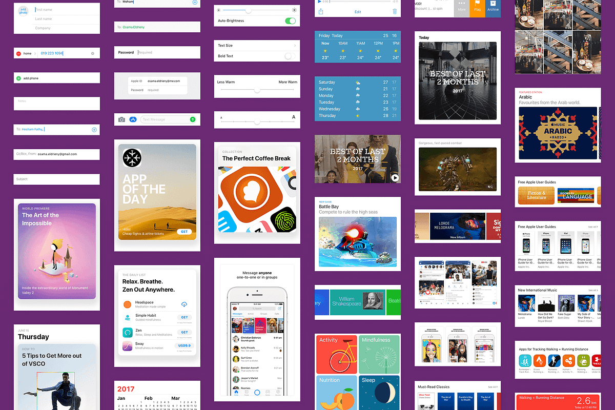 iOS11 GUI KIT Illustrator Sketch XD, an UI Kit Template by Ui Markets (Photo 7 of 21)