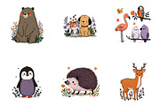 Cute Animals Clipart Bundle, a Seasonal Illustration by CreationArt (Thumbnail 6 of 7)