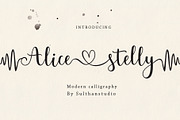 Alice stelly, a Script Font by Sulthan Studio (Thumbnail 1 of 7)