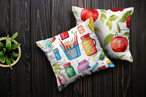 Back To School Watercolor Patterns