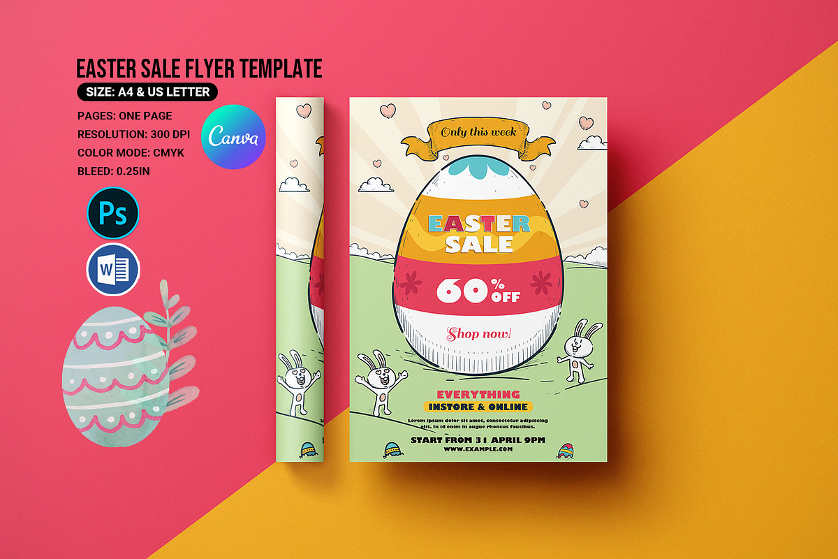 Easter Sale Flyer Template, a Flyer Template by Template Shop (Photo 1 of 4)