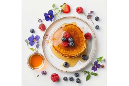 Delicious pancakes with honey, a Food & Drink Photo by Ylivdesign