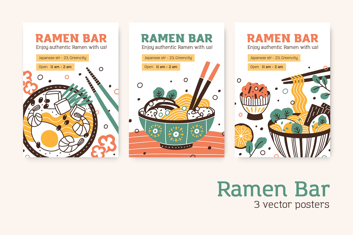 Ramen bar posters, a Food Illustration by Good Studio (Photo 1 of 6)