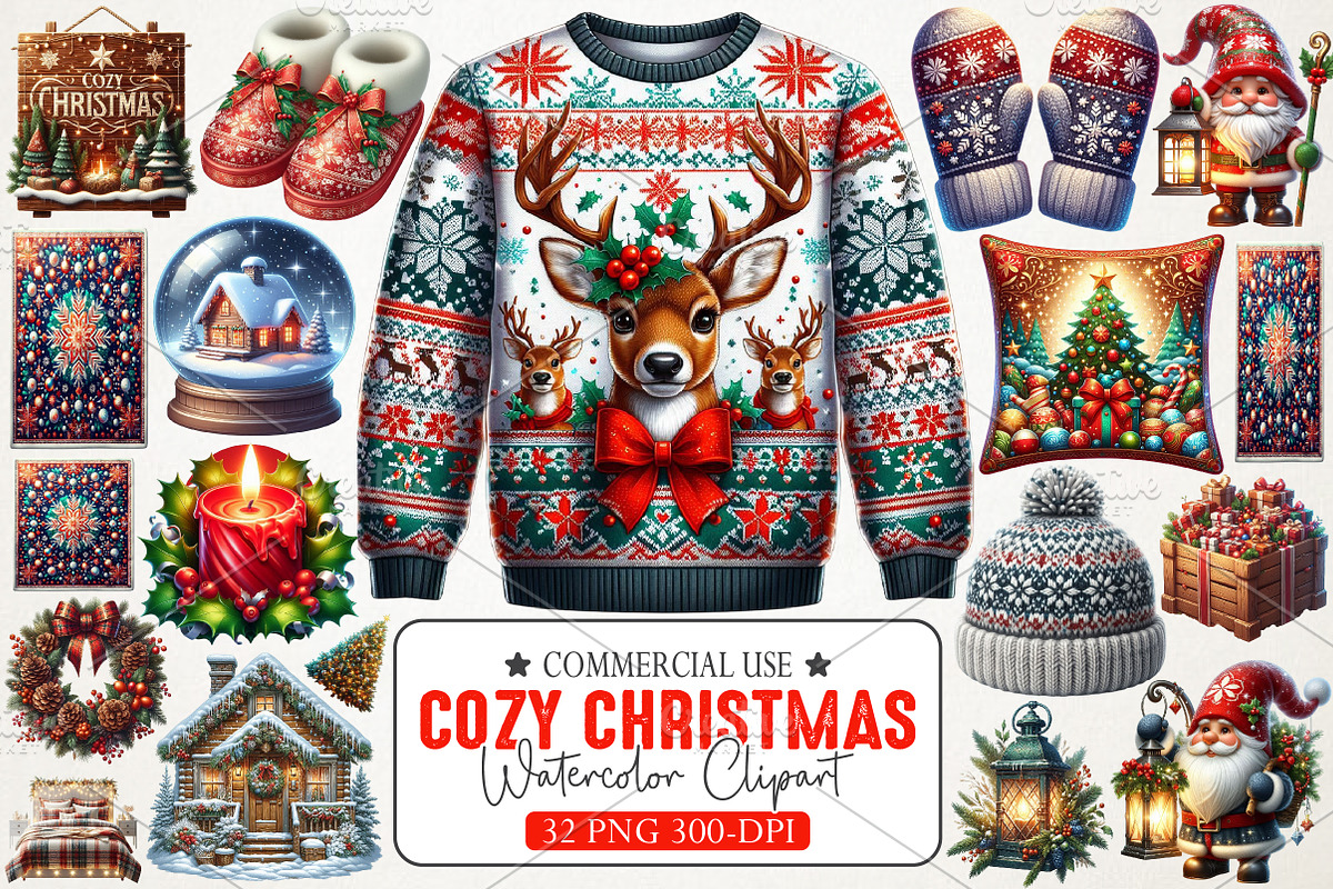 Cozy Christmas Sublimation Designs, an Illustration by RobertsArt (Photo 1 of 7)