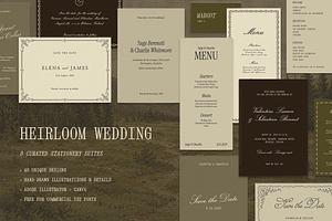 HEIRLOOM WEDDING | 48 templates, an Invitation Template by Crocus Paperi