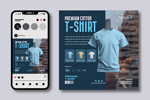 Premium Cotton T Shirt Social Media, a Social Media Template by MightyDesign