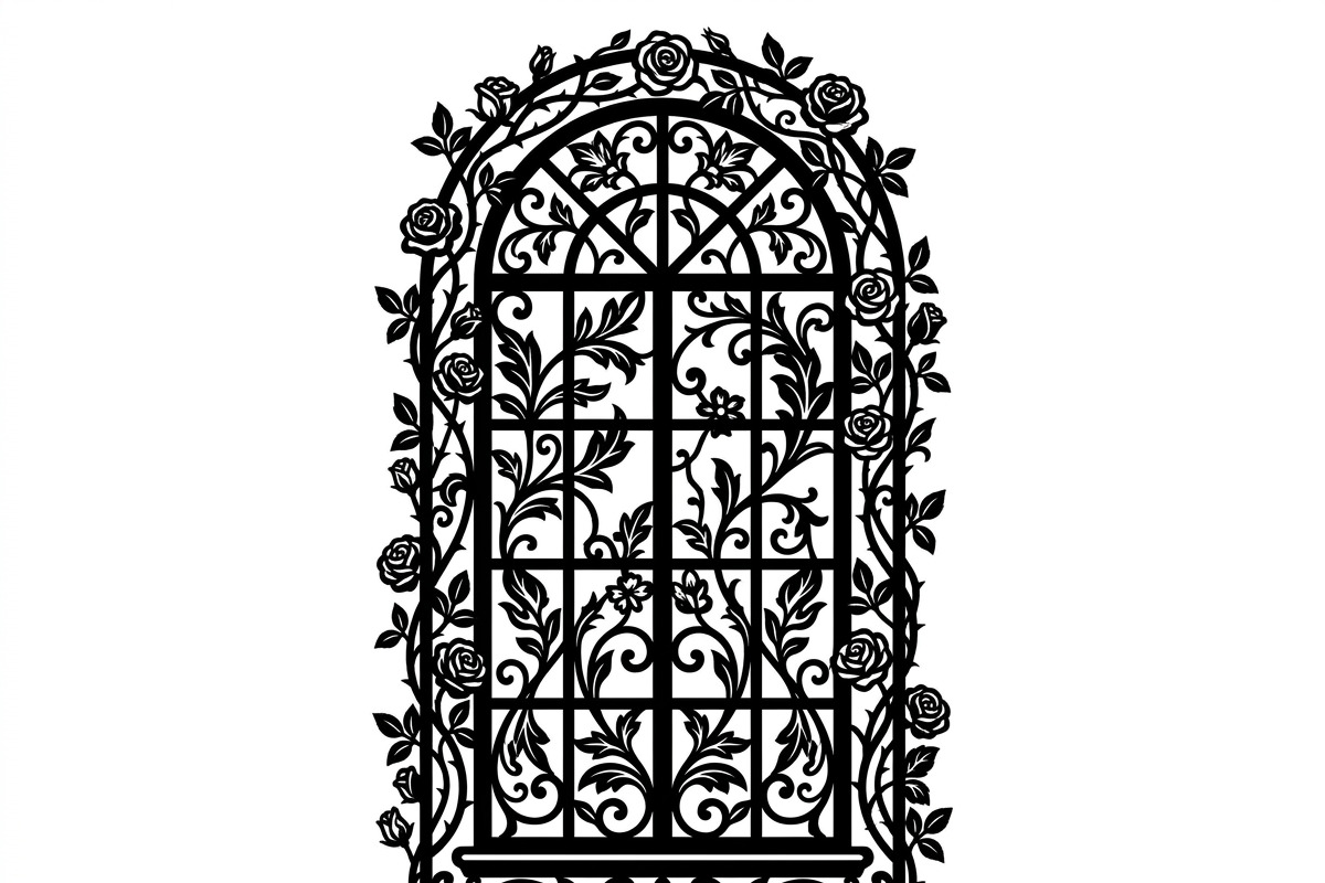 50 Floral French Window Ornament, a Decorative Illustration by Amazin_art (Photo 28 of 35)
