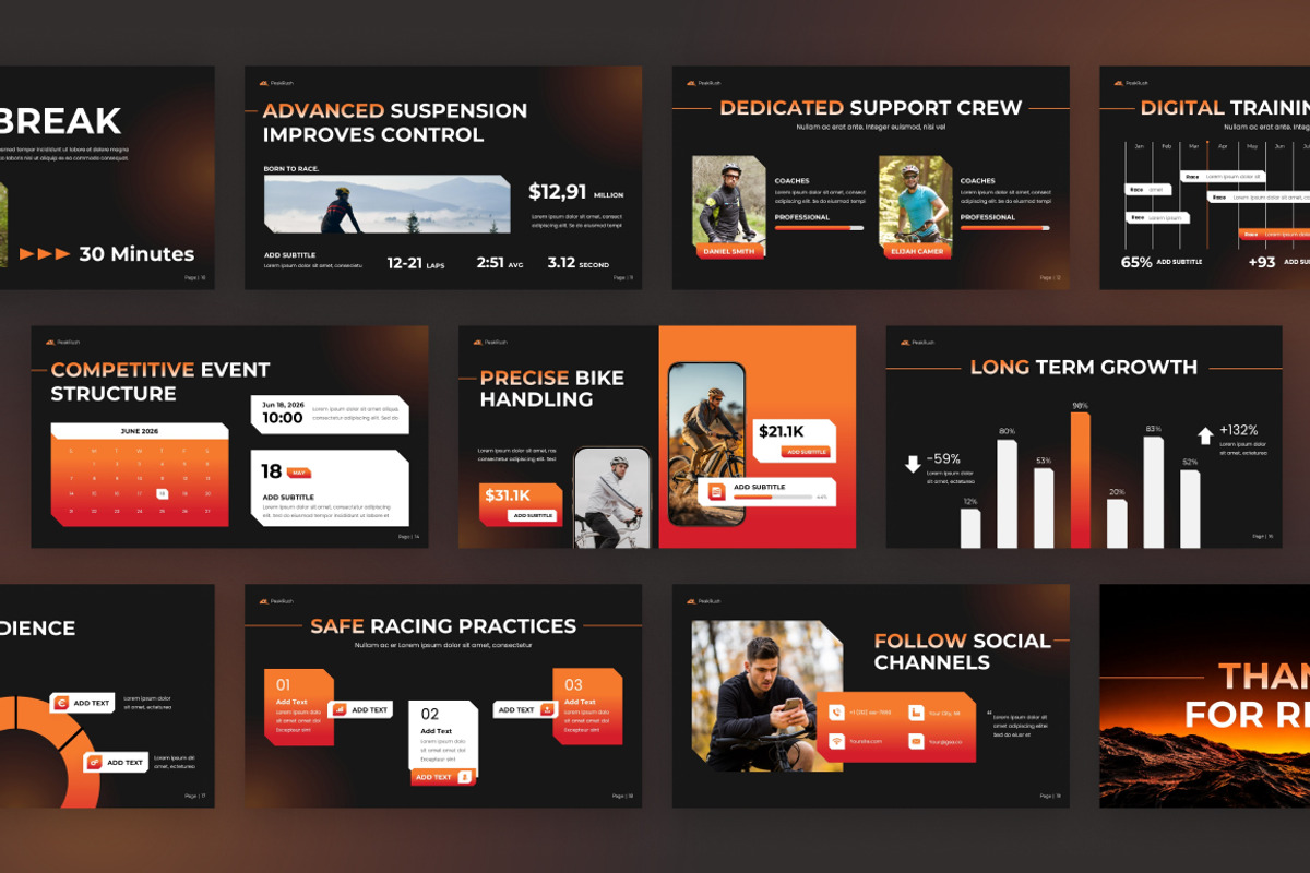 Mountain Bike Racing PowerPoint, a Presentation Template by Loin Studio (Photo 4 of 4)