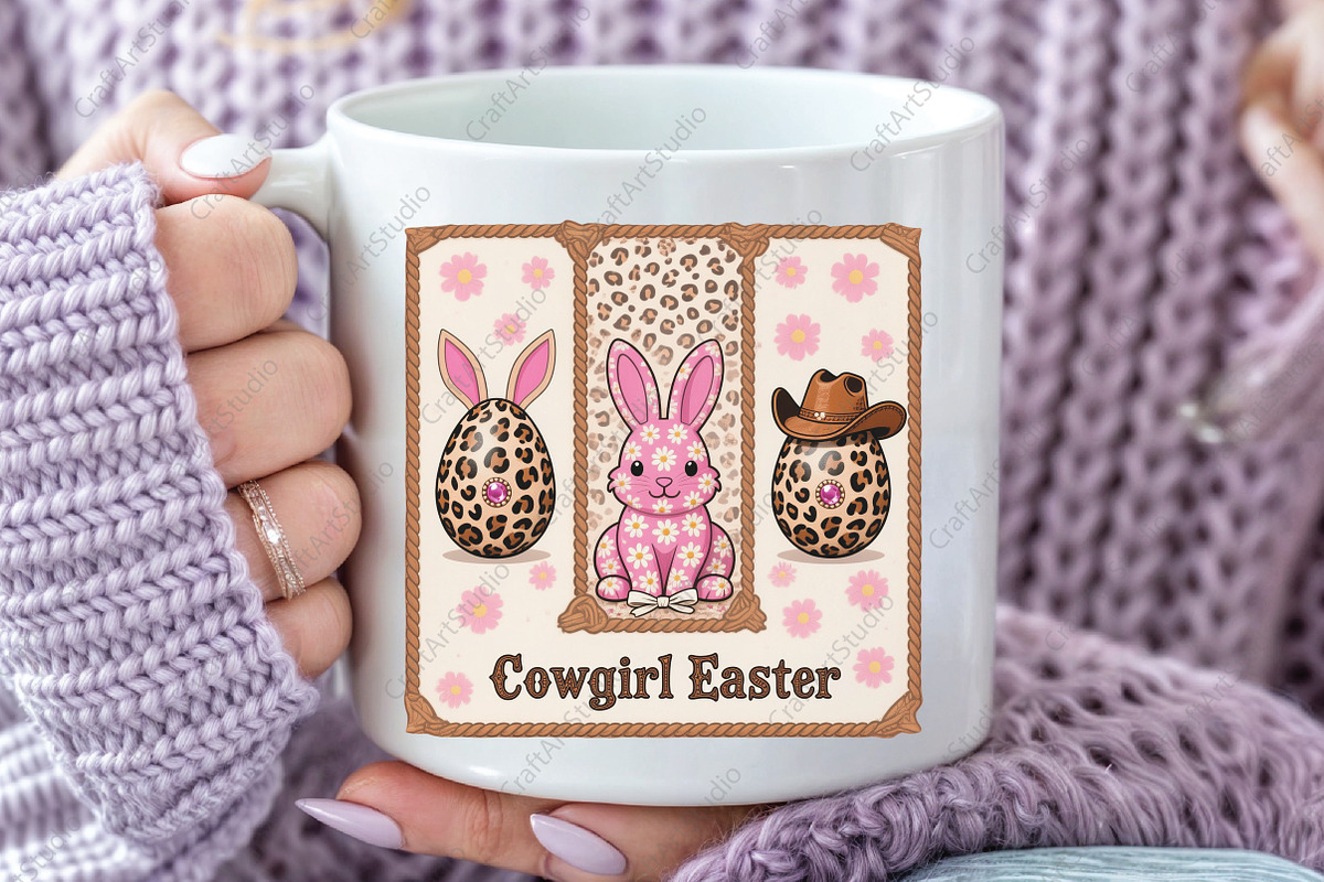 Cowgirl Easter Western Cow Print PNG, an Illustration by CraftArtStudio (Photo 2 of 4)