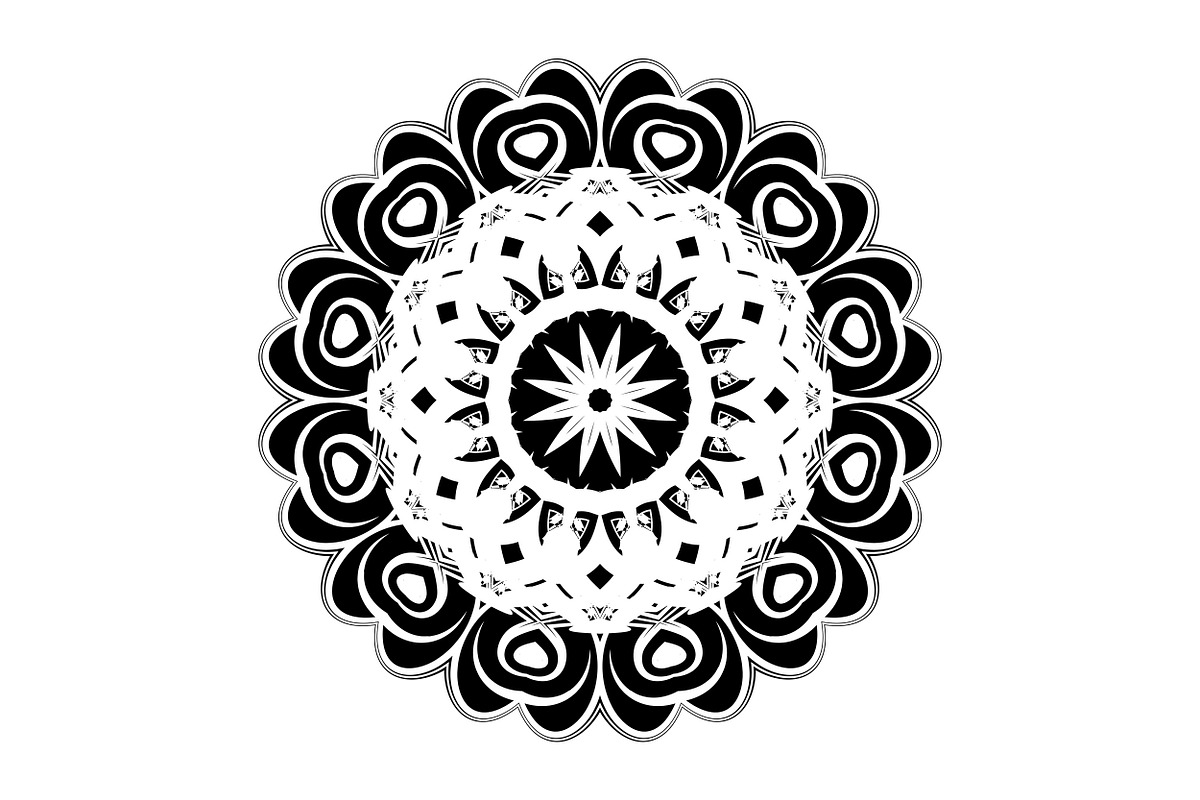Black and White Mandala Patterns Set, a Decorative Illustration by NJ Himel (Photo 82 of 101)