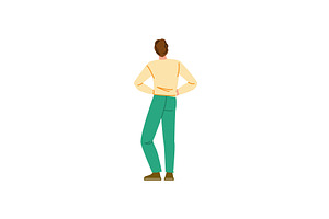 Man standing with hands on hips, a Person Illustration by pikepicture