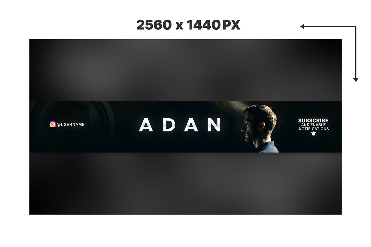 Vlogger YouTube Banner, a Social Media Template by Vaughn Studios (Photo 2 of 5)