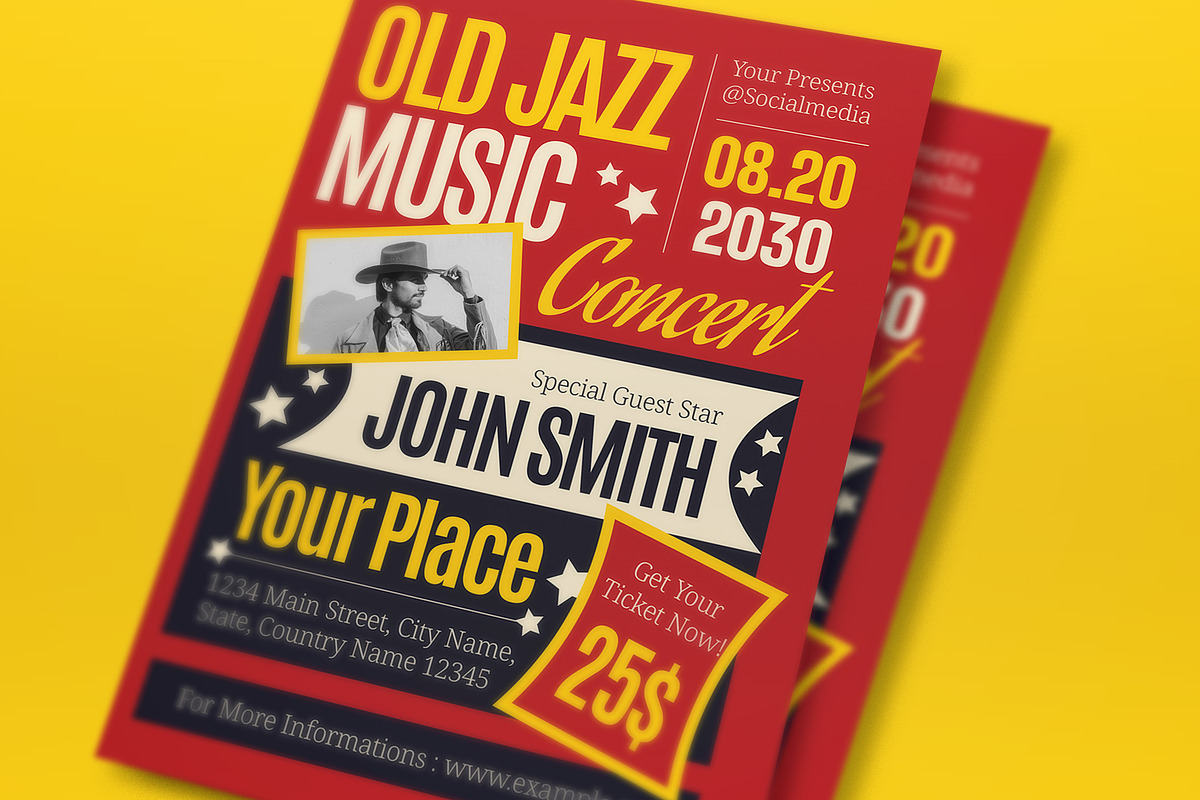 Old Jazz Music Concert Flyer Set, a Flyer Template by graphicook (Photo 2 of 3)