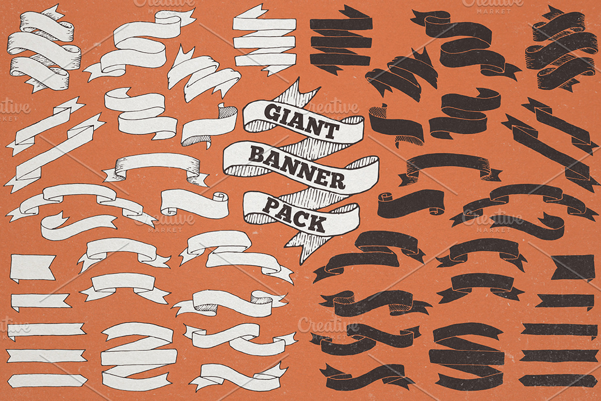 Giant Banners Ribbons & Scrolls Pack