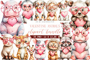 valentine animals clipart, an Illustration by DreamArtGraphic (Thumbnail 1 of 3)