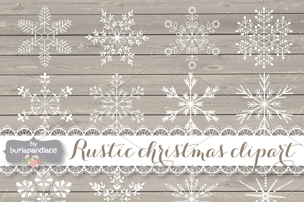 Vector Rustic christmas clipart, an Illustration by burlapandlace (Photo 1 of 2)