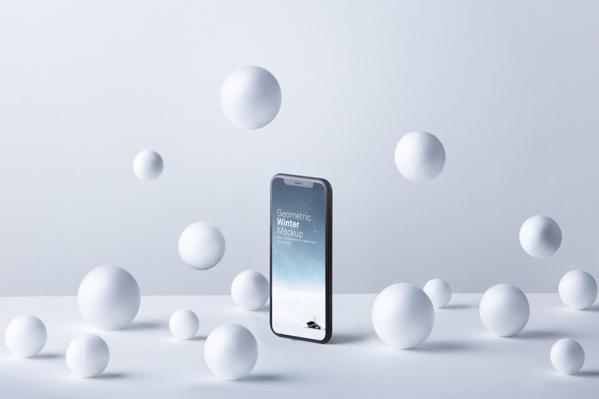 Phone Winter Mockup Set, a Product Mockup by Mockura (Photo 1 of 6)