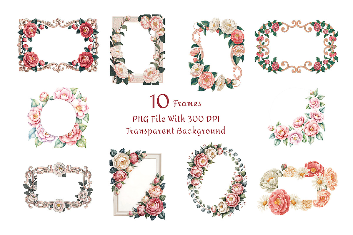 Camellia Watercolor Floral Clipart, a Decorative Illustration by ForhadGFX (Photo 11 of 14)