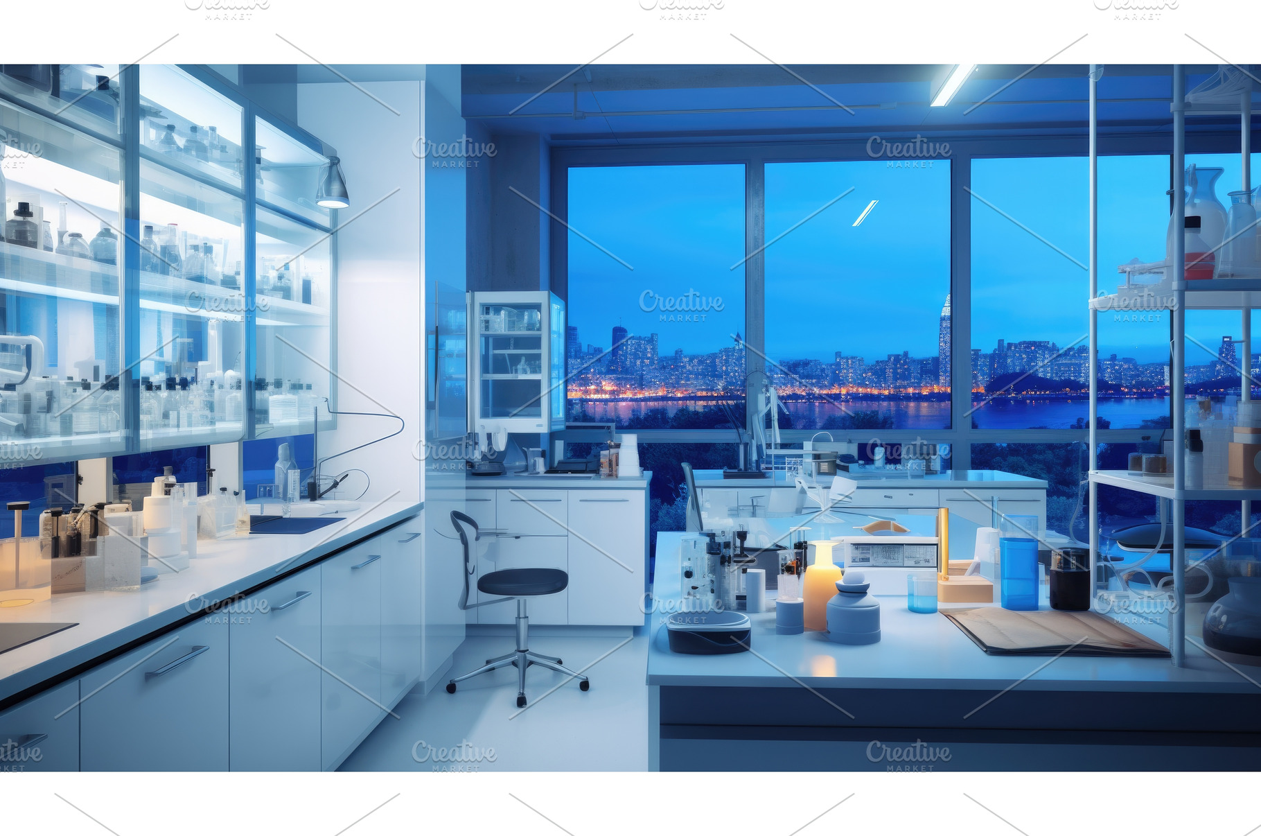 A laboratory with a view of the city, an Architecture Photo by tilialucida