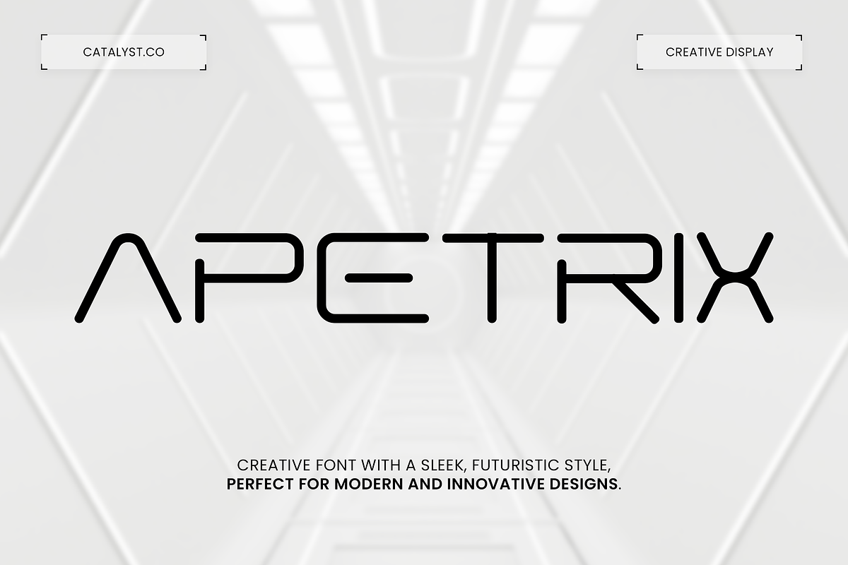 Apetrix Futuristic Font, a Script Font by Catalystco Studio (Photo 1 of 8)
