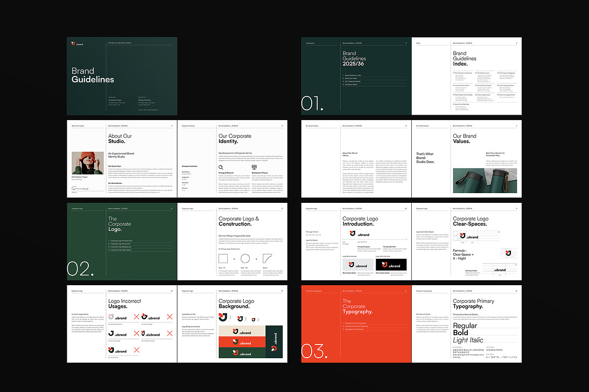 Brand Guidelines Template Landscape, a Brochure Template by DesignCrest (Photo 19 of 21)