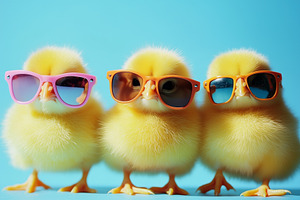 Adorable chicks with shades, an Animal Photo by Imaginarium