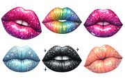 Glitter Lips Clipart Bundle, an Illustration by SinaCreation (Thumbnail 2 of 5)
