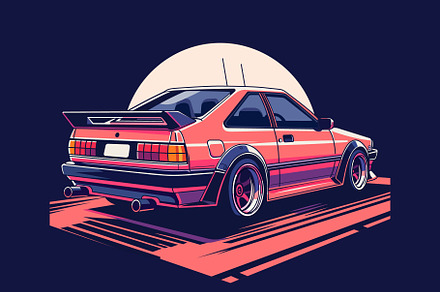 Jdm toyota corolla ae86 hachiroku, a Transportation Illustration by Light_Lenser