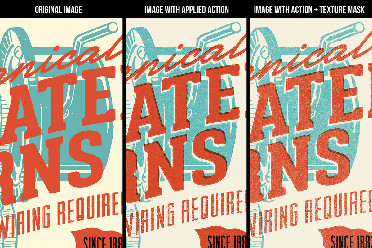 Vintage Offset Printing Effects Kit, an Action Add-On by Thundr Co. (Photo 2 of 5)