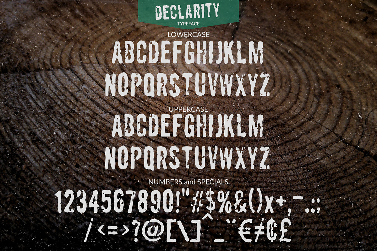 Declarity - Handstamped Font preview 2