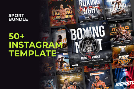 Bundle Sport Instagram Templates, a Social Media Template by Glowin_studio