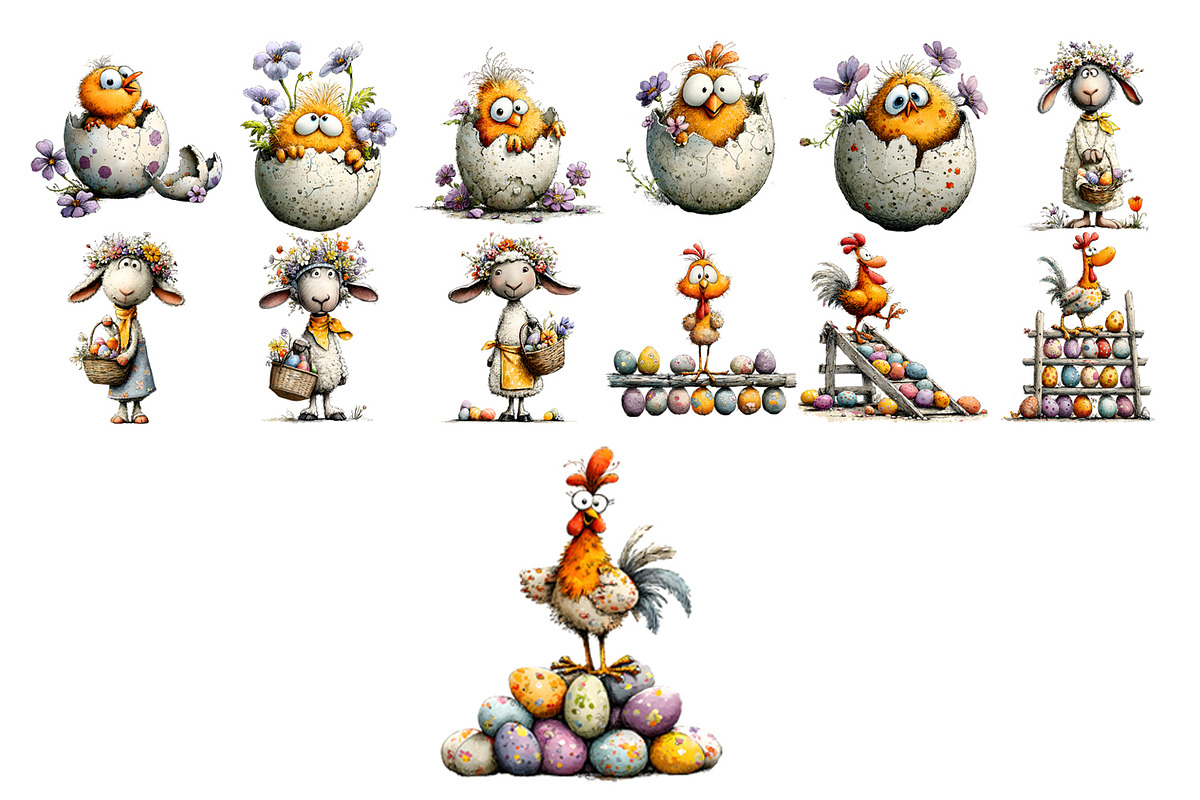 Spring animal easter Clipart, an Animal Illustration by ElenazlataArt (Photo 6 of 7)