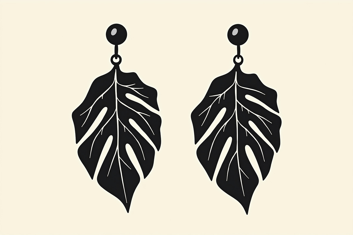 Leaf Earring Silhouette Bundle, an Object Graphic by Creativeshirt (Photo 8 of 16)