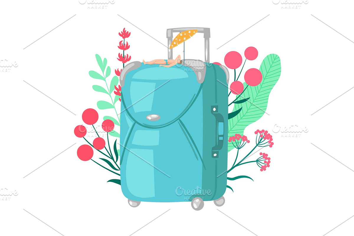 Travel bag luggage vector, an Object Illustration by RocketArt