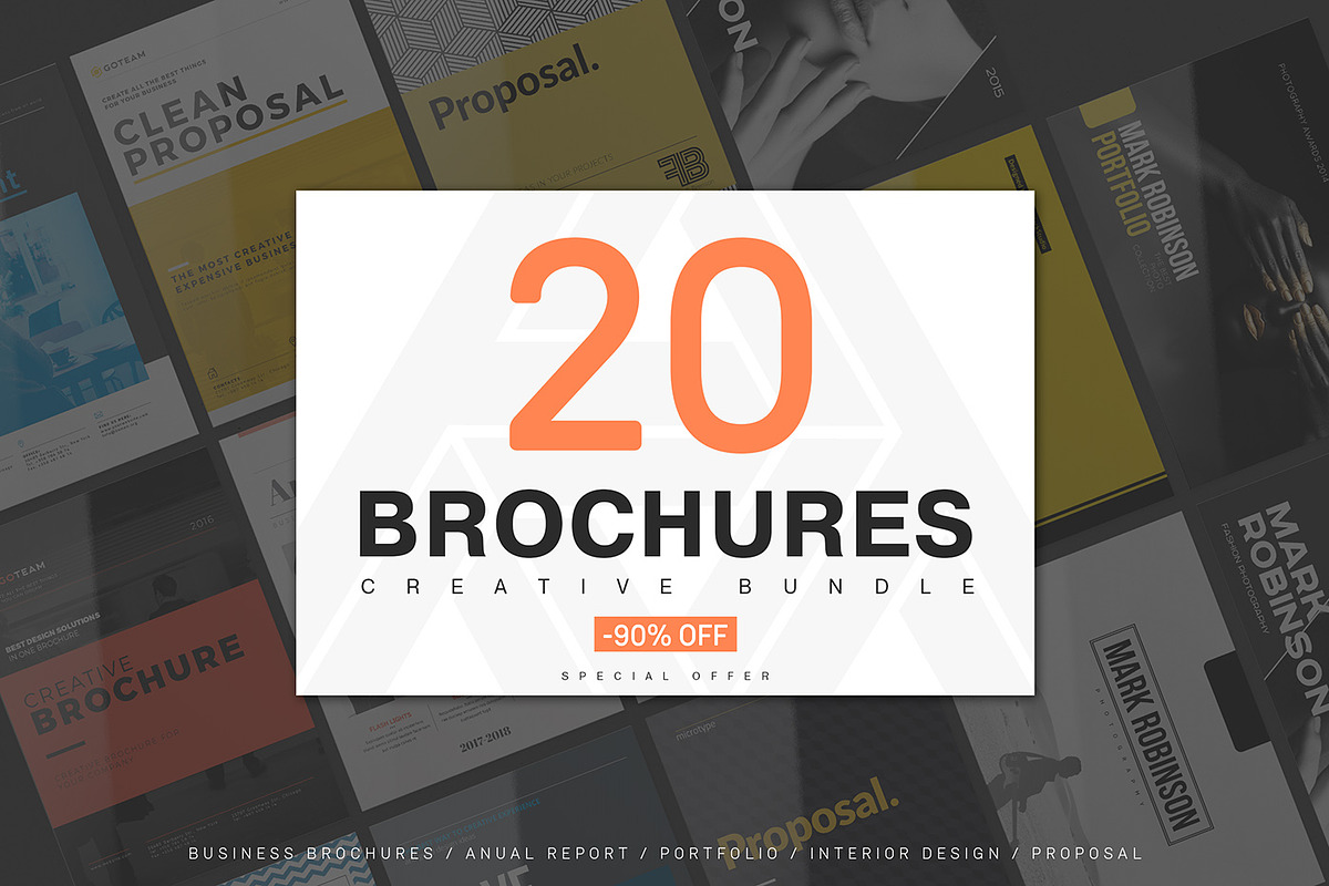 20 Creative Brochures - Mega Bundle, a Brochure Template by Kovalski (Photo 1 of 21)