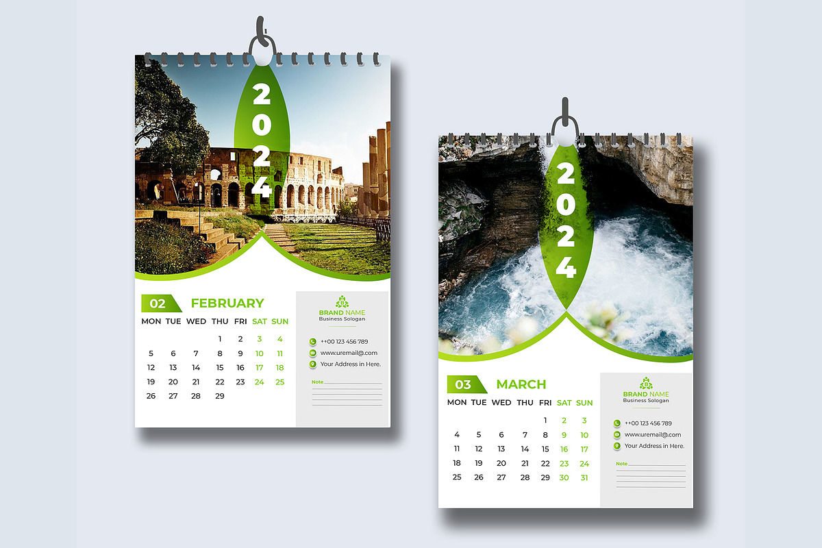 Wall Calendar 2024, a Templates & Theme by pixelcreatx (Photo 2 of 7)